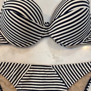 Marlies dekkerd Striped Black and White Bikini Set